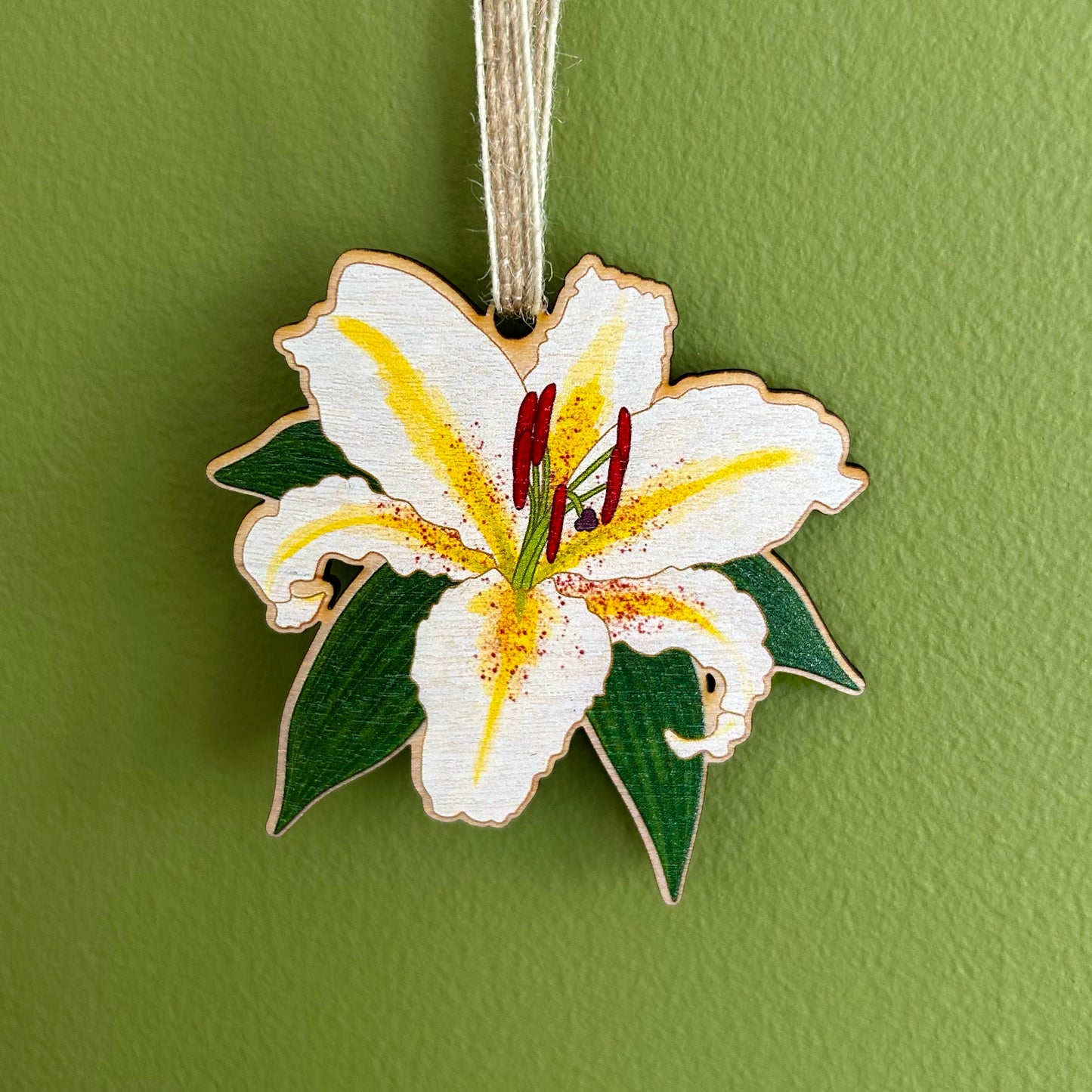 Lily Wooden Hanging Decoration