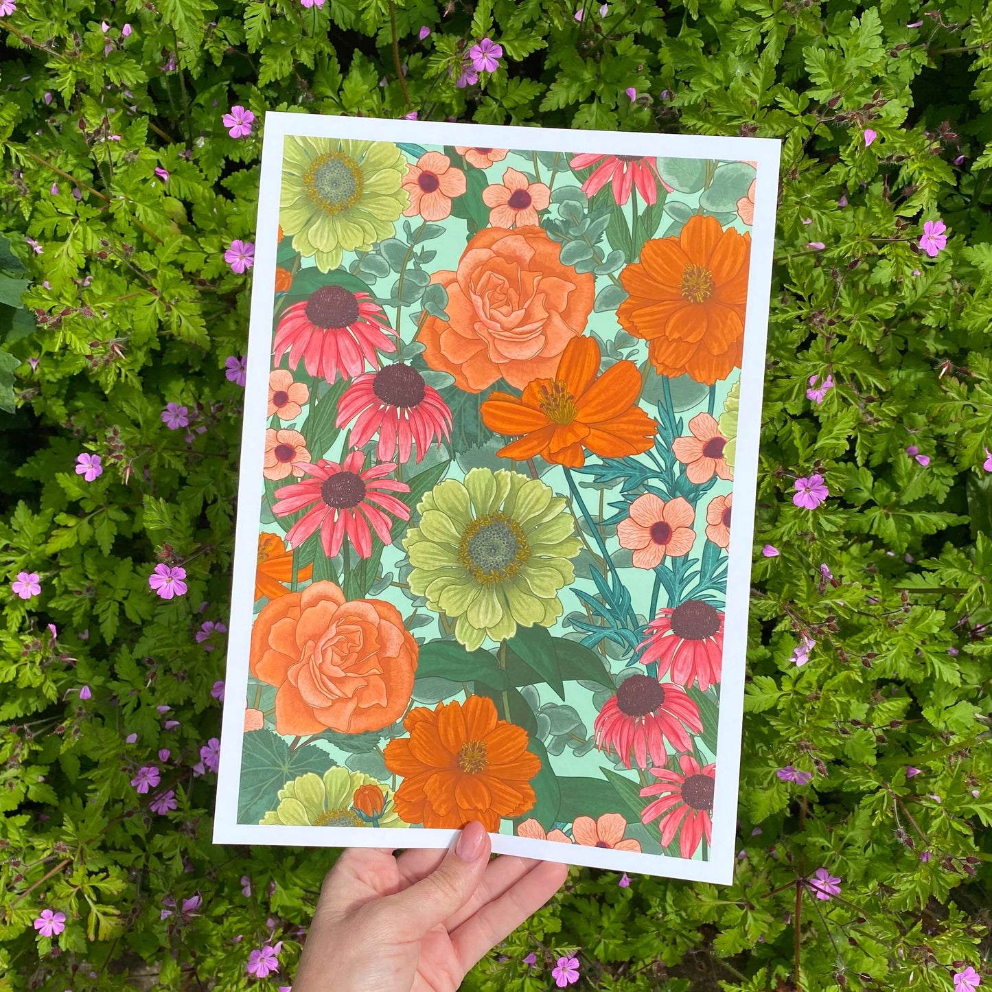 'Peach Florals' Print