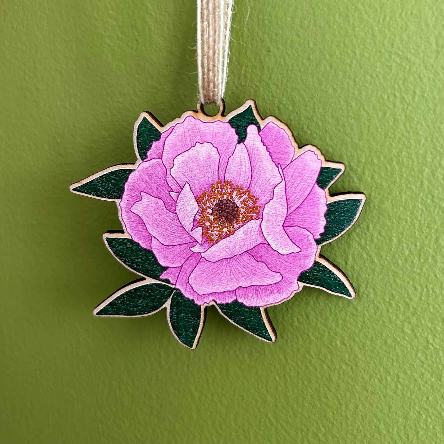 Peony Wooden Hanging Decoration