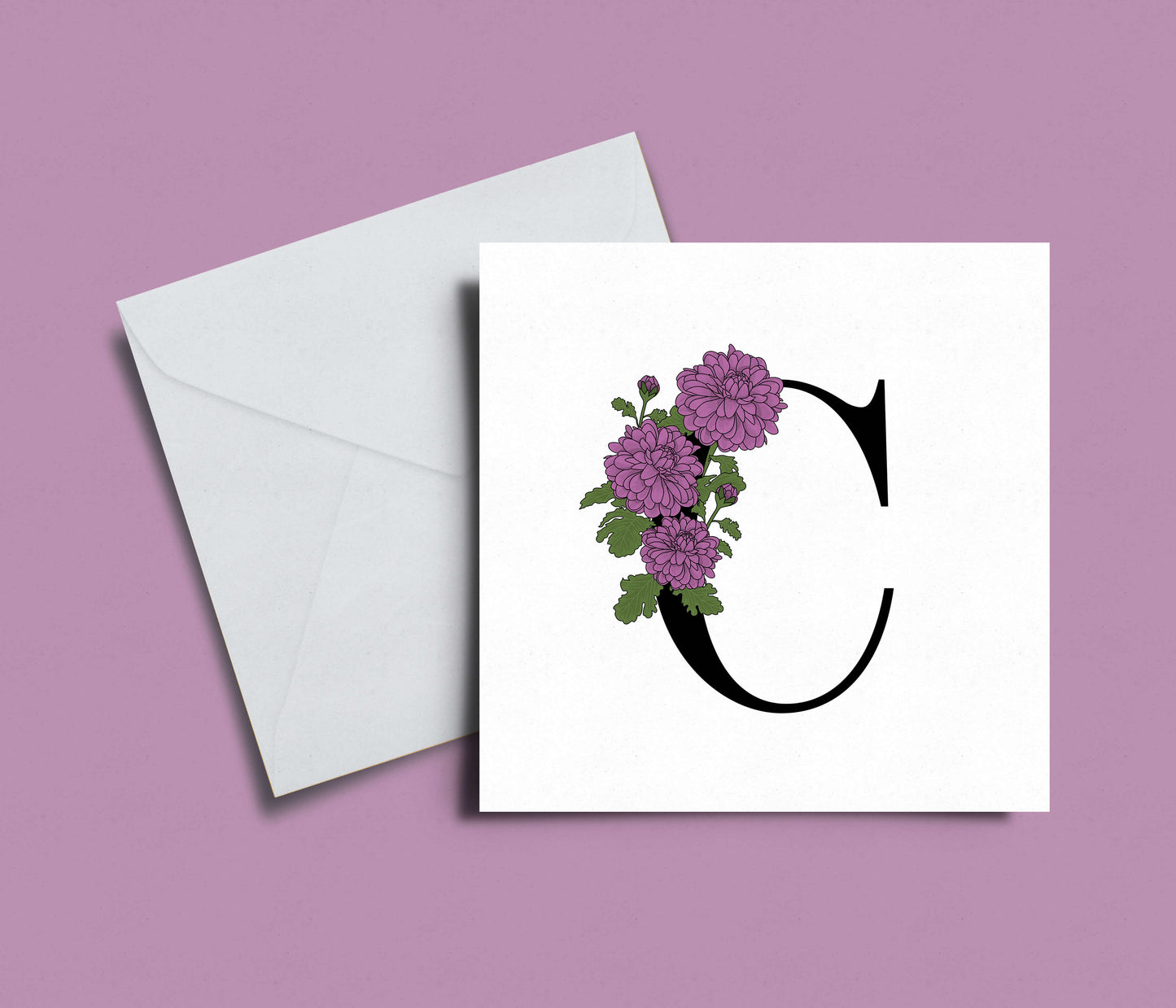 Floral Initial A-Z Card