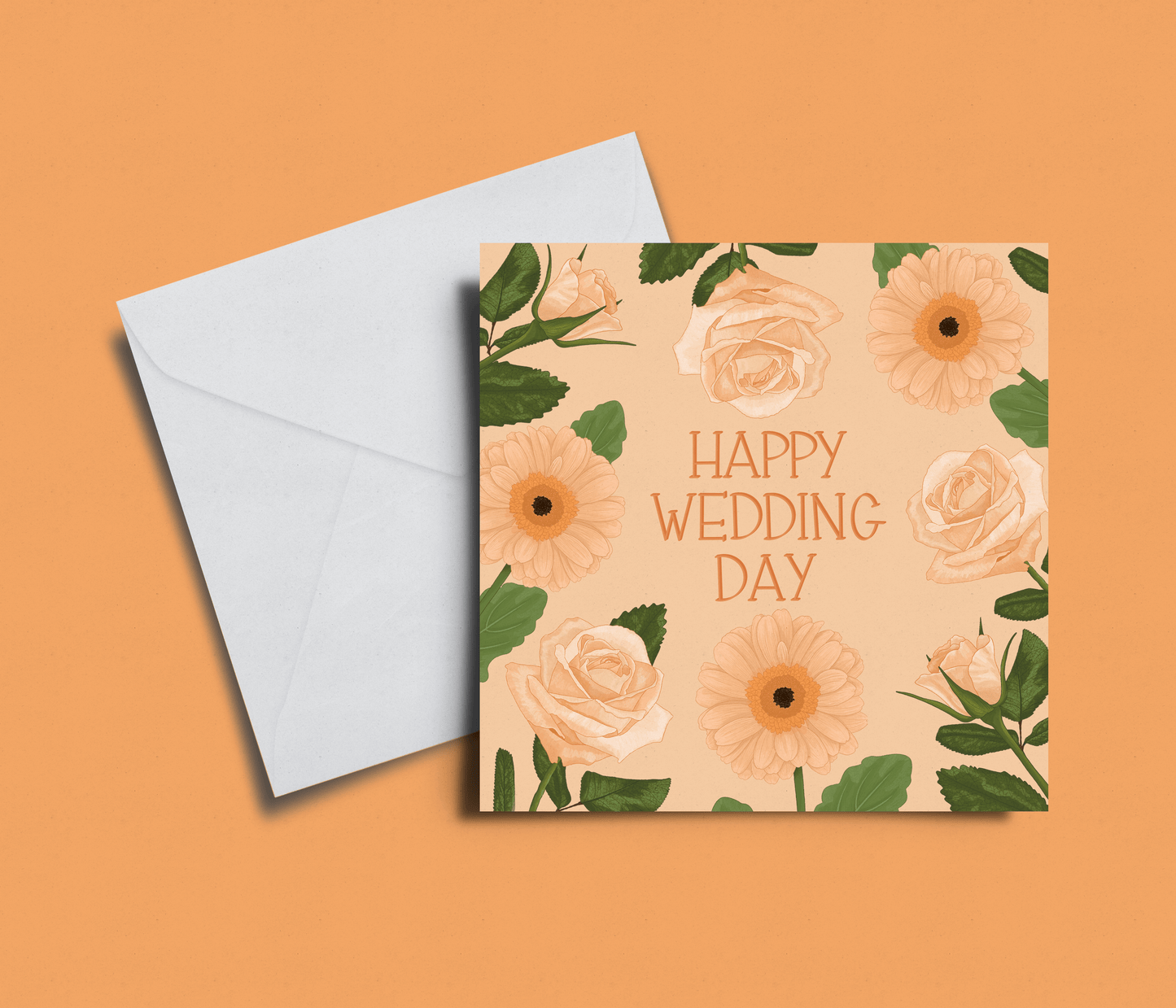 'Happy Wedding Day' Gerbera Card