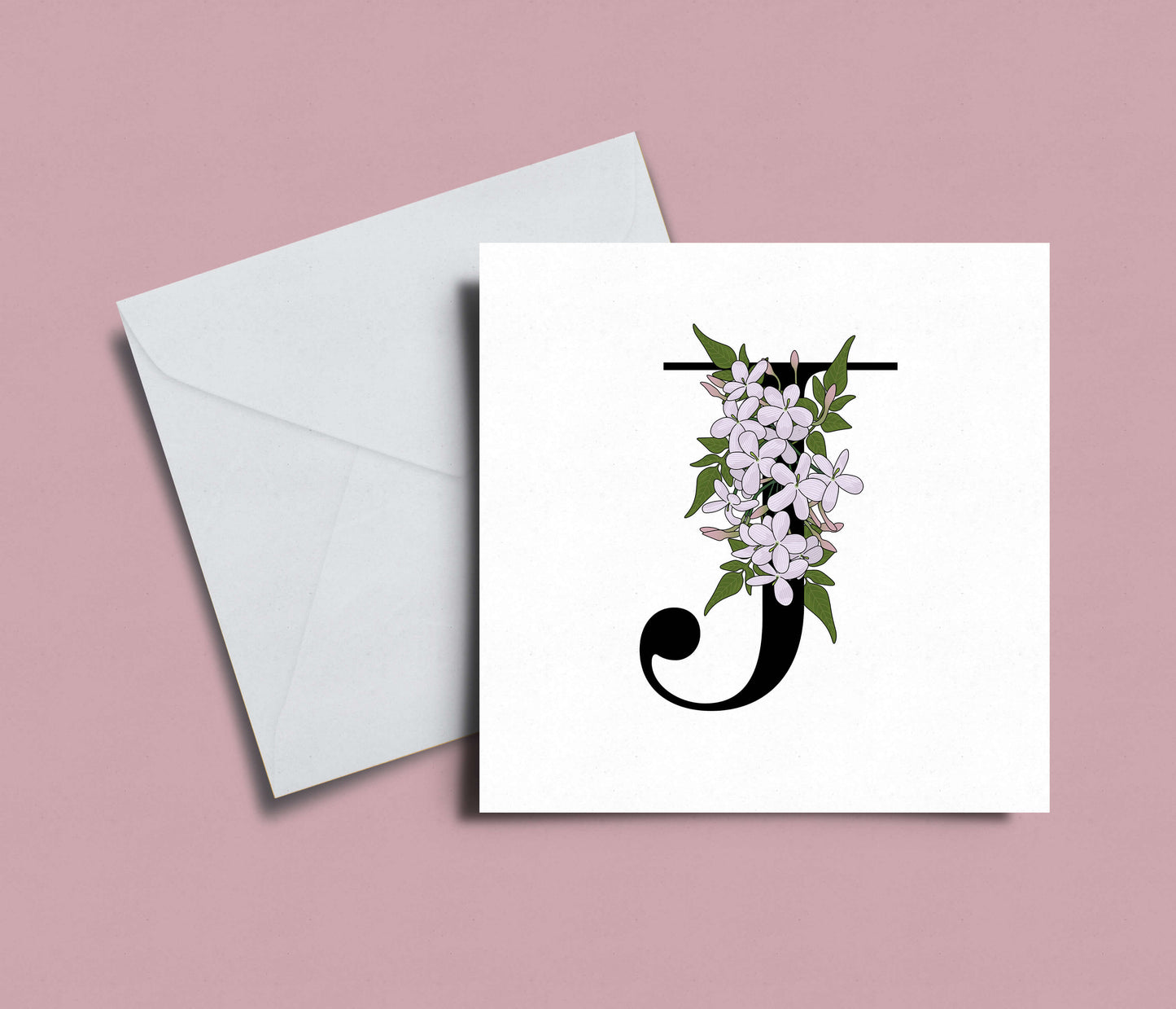 Floral Initial A-Z Card