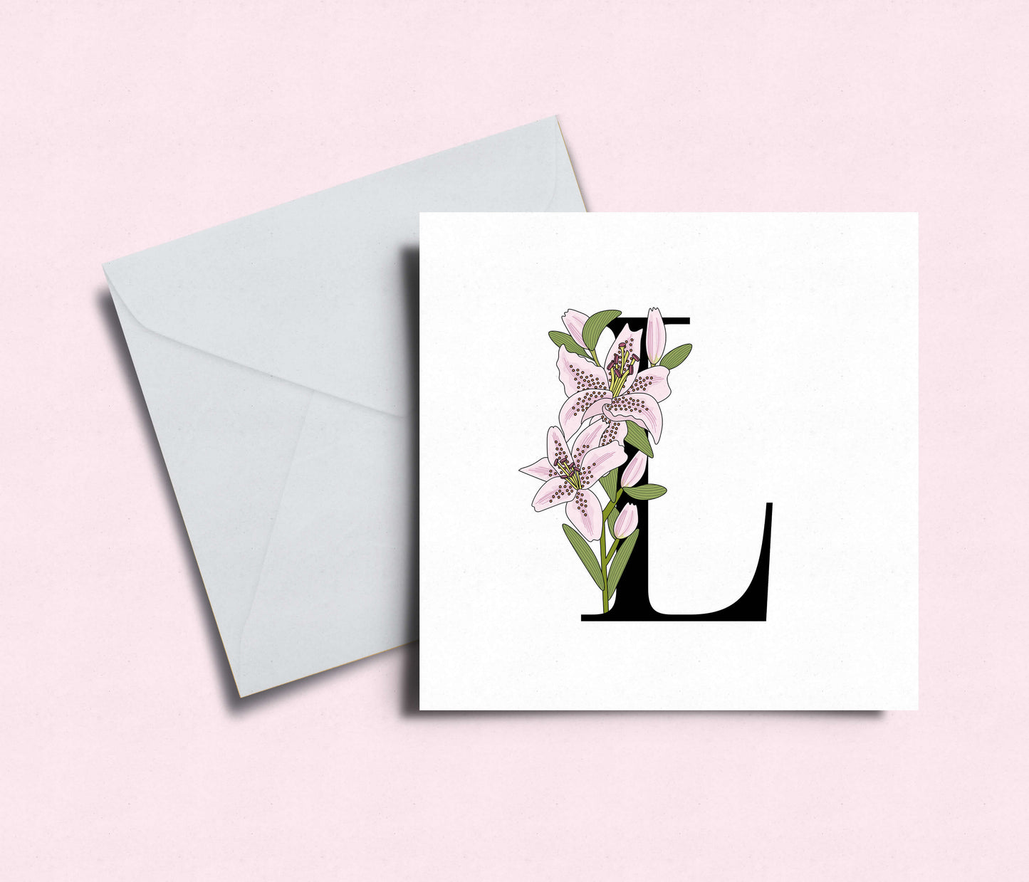 Floral Initial A-Z Card