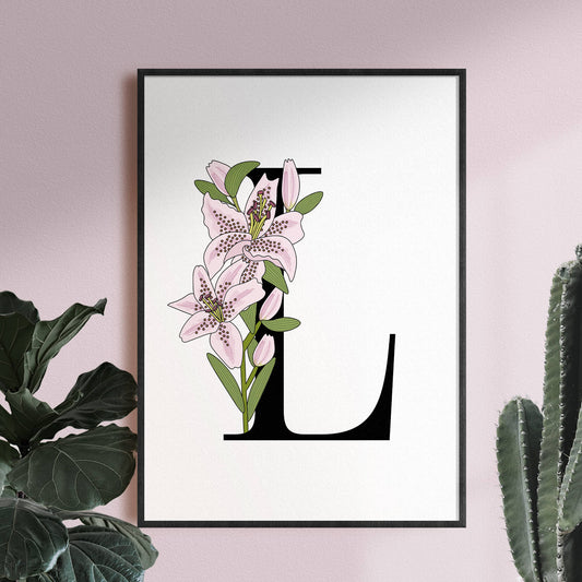 Floral Letter L Print