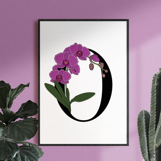 Floral Letter O Print