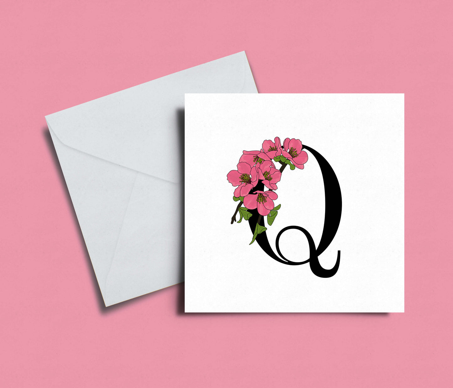 Floral Initial A-Z Card