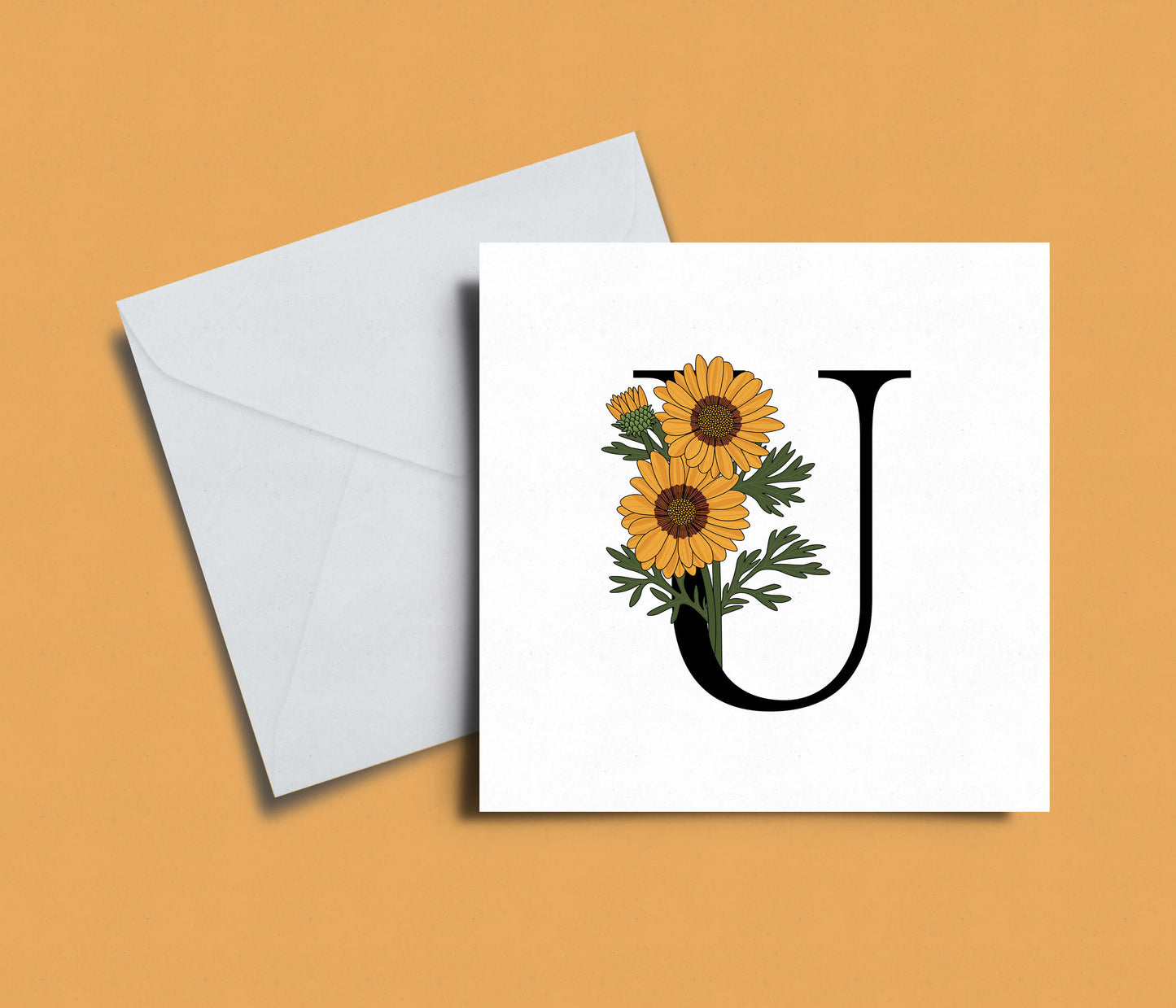 Floral Initial A-Z Card