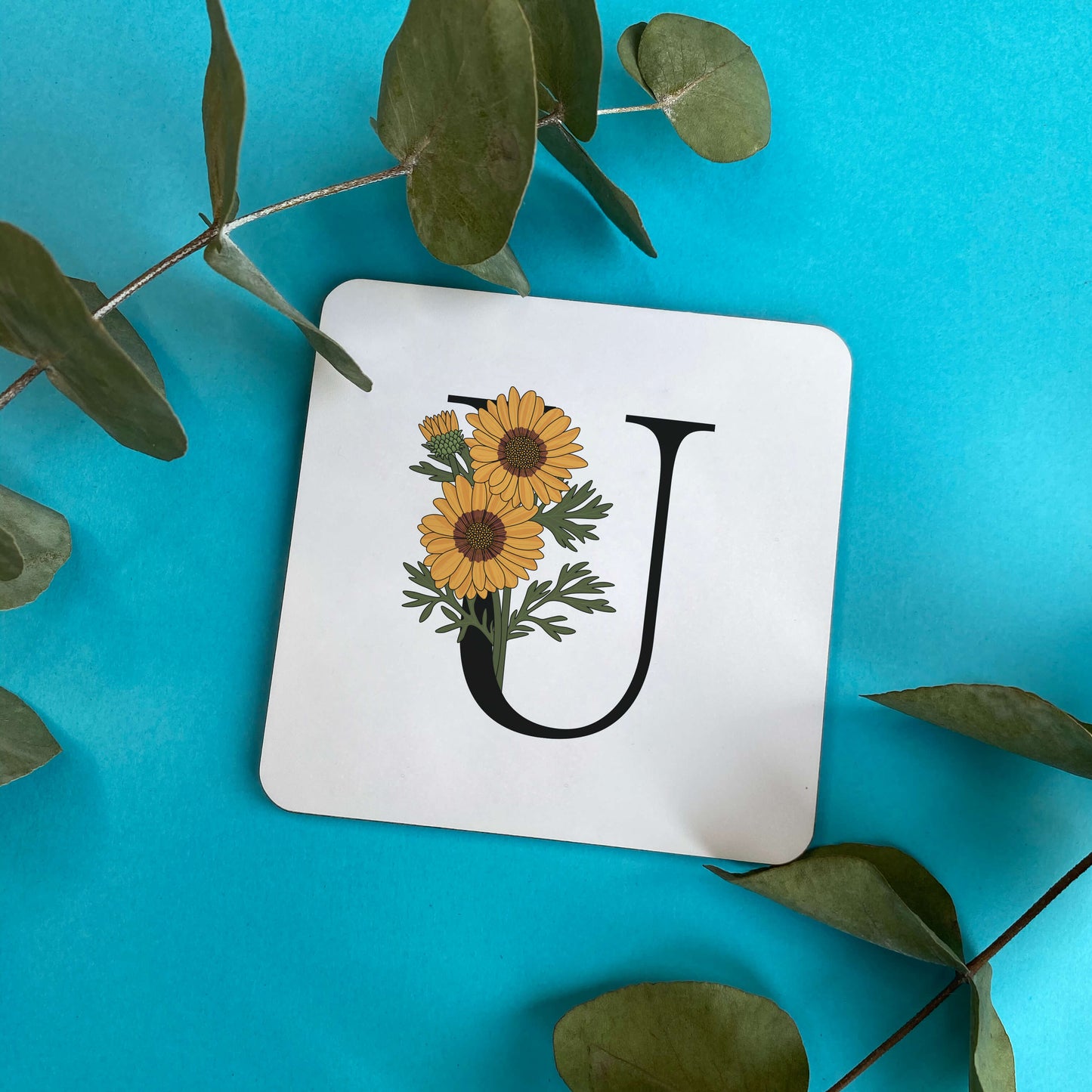 Floral Initial Coaster