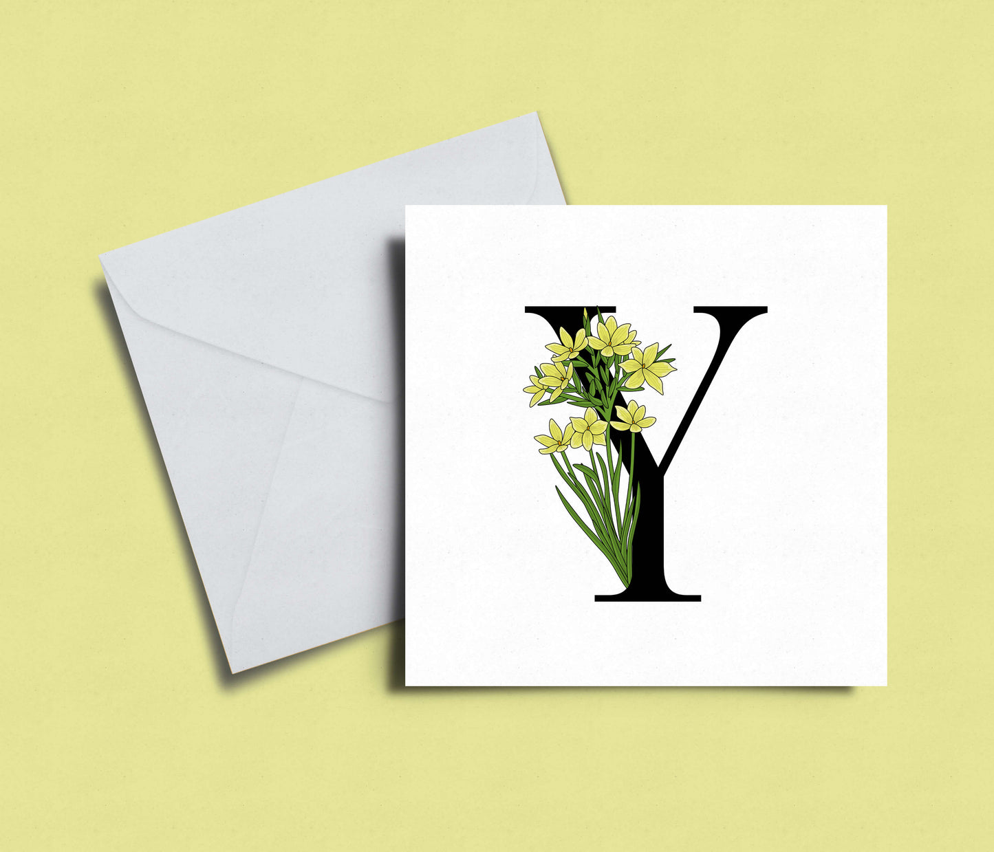 Floral Initial A-Z Card