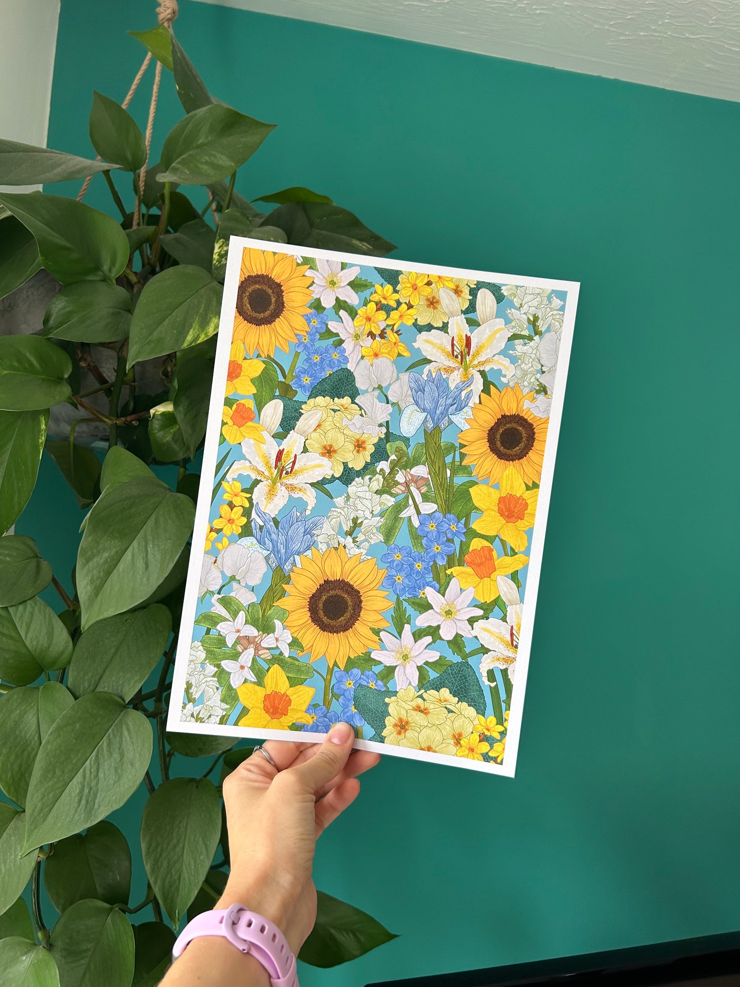 'Golden Blooms' Print