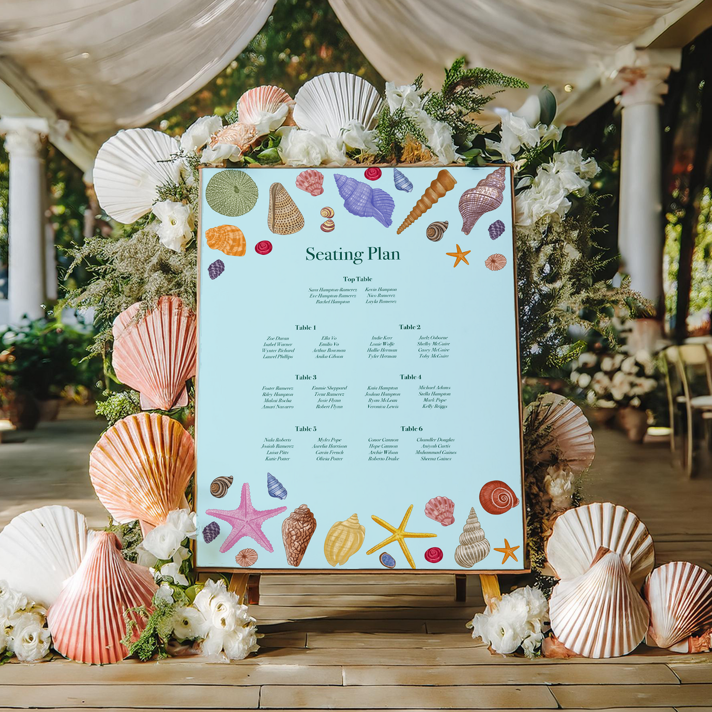 Seashell Wedding Seating Plan *Digital*