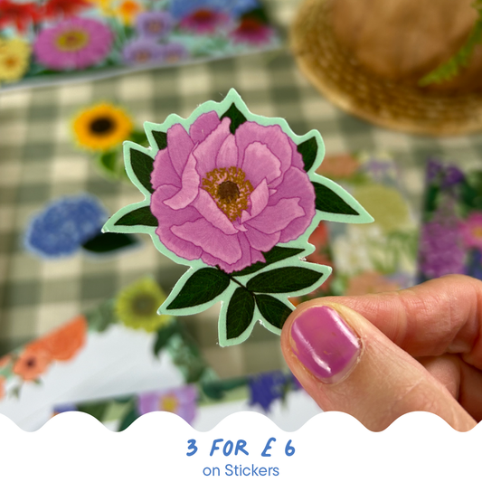 Peony Sticker