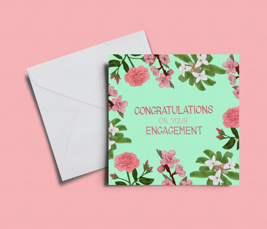 'Congratulations on your Engagement' Rose Card