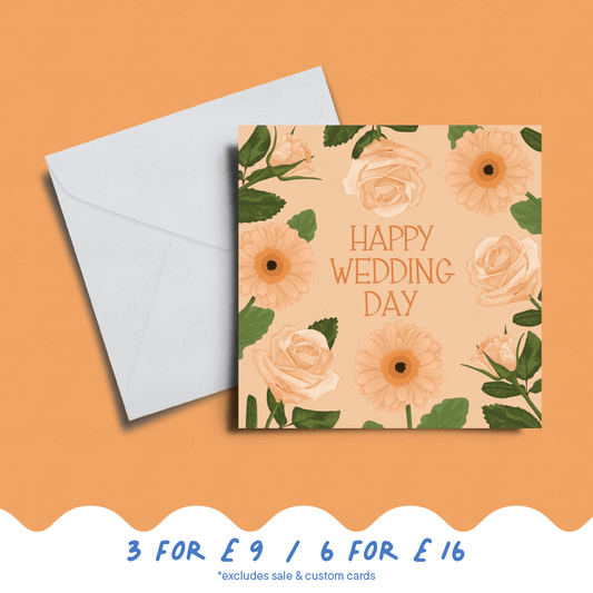 'Happy Wedding Day' Gerbera Card