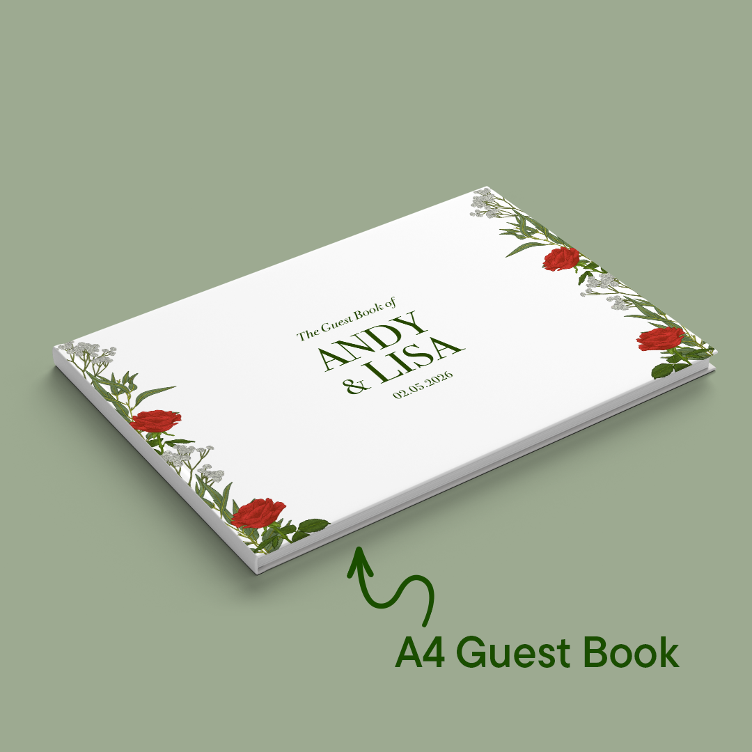 Red Roses Wedding Guest Book *Digital*