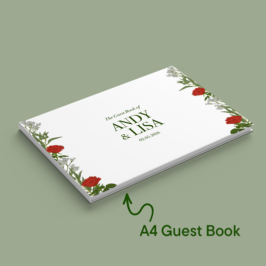 Red Roses Wedding Guest Book *Digital*