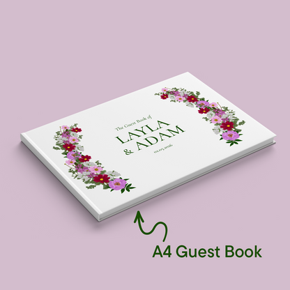 Pink Florals Wedding Guest Book *Digital*