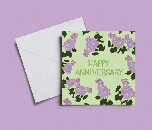 'Happy Anniversary' Lilac Card