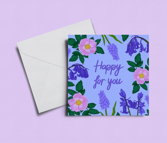 'Happy For You' Bluebells Card