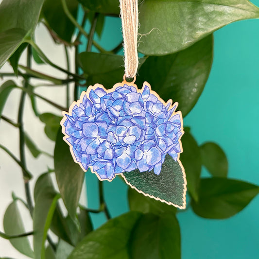 Hydrangea Wooden Hanging Decoration