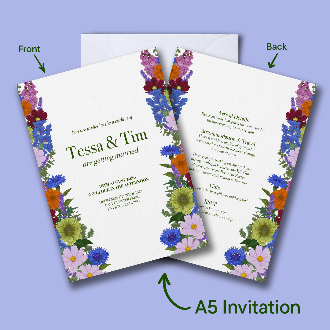 Bright Blooms Wedding Invitation *Digital*