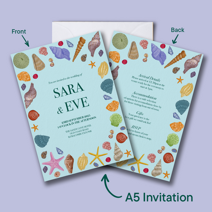 Seashells Wedding Invitation *Digital*