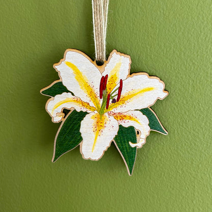 Lily Wooden Hanging Decoration