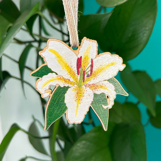 Lily Wooden Hanging Decoration