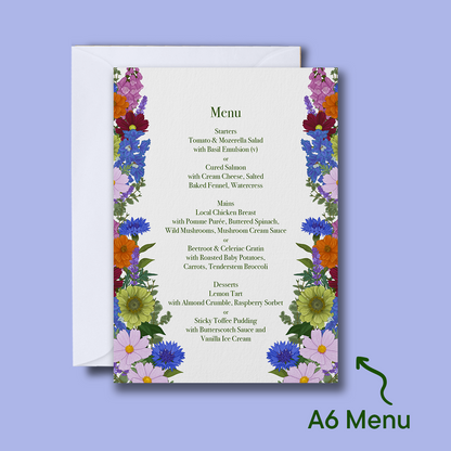 Bright Blooms Wedding Day Menu *Digital*