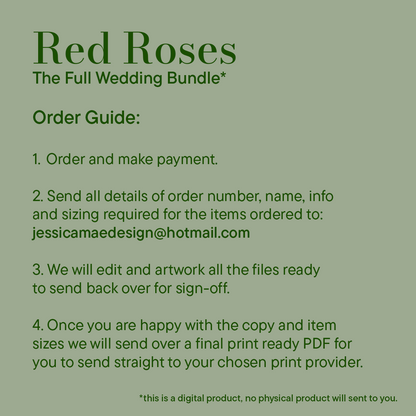 Red Roses Wedding Bundle *Digital*