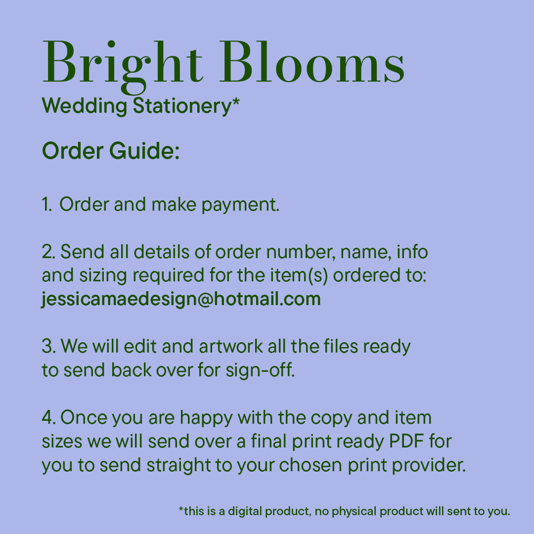 Bright Blooms Wedding Table Number *Digital*