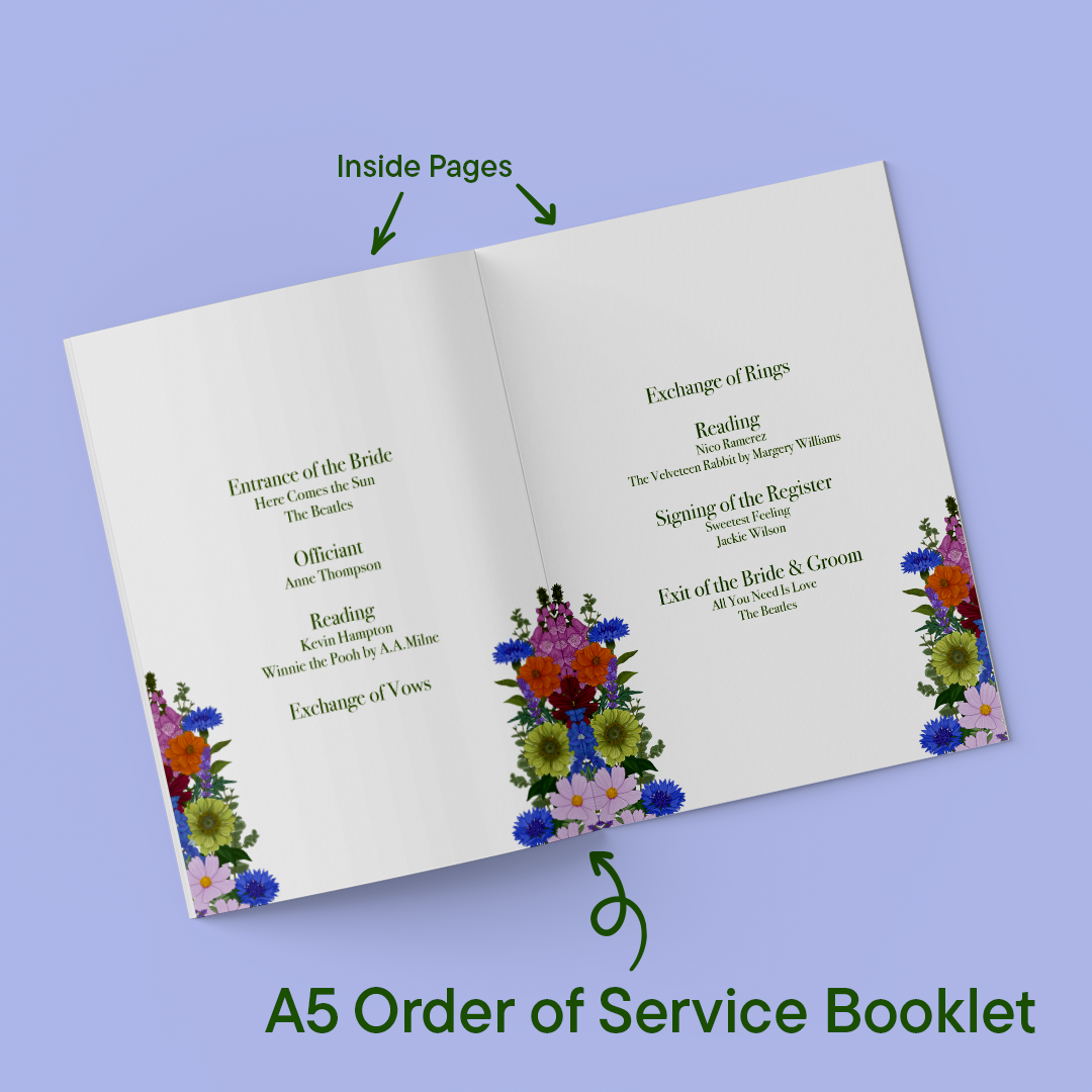 Bright Blooms Wedding Order of Service *Digital*
