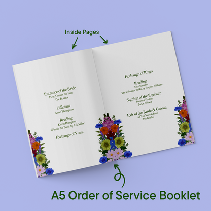 Bright Blooms Wedding Order of Service *Digital*