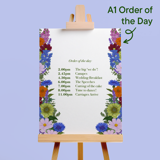 Bright Blooms Wedding Order of the Day *Digital*