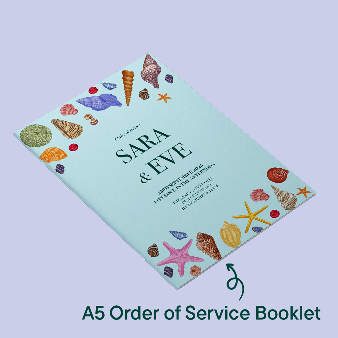 Seashells Wedding Order of Service *Digital*