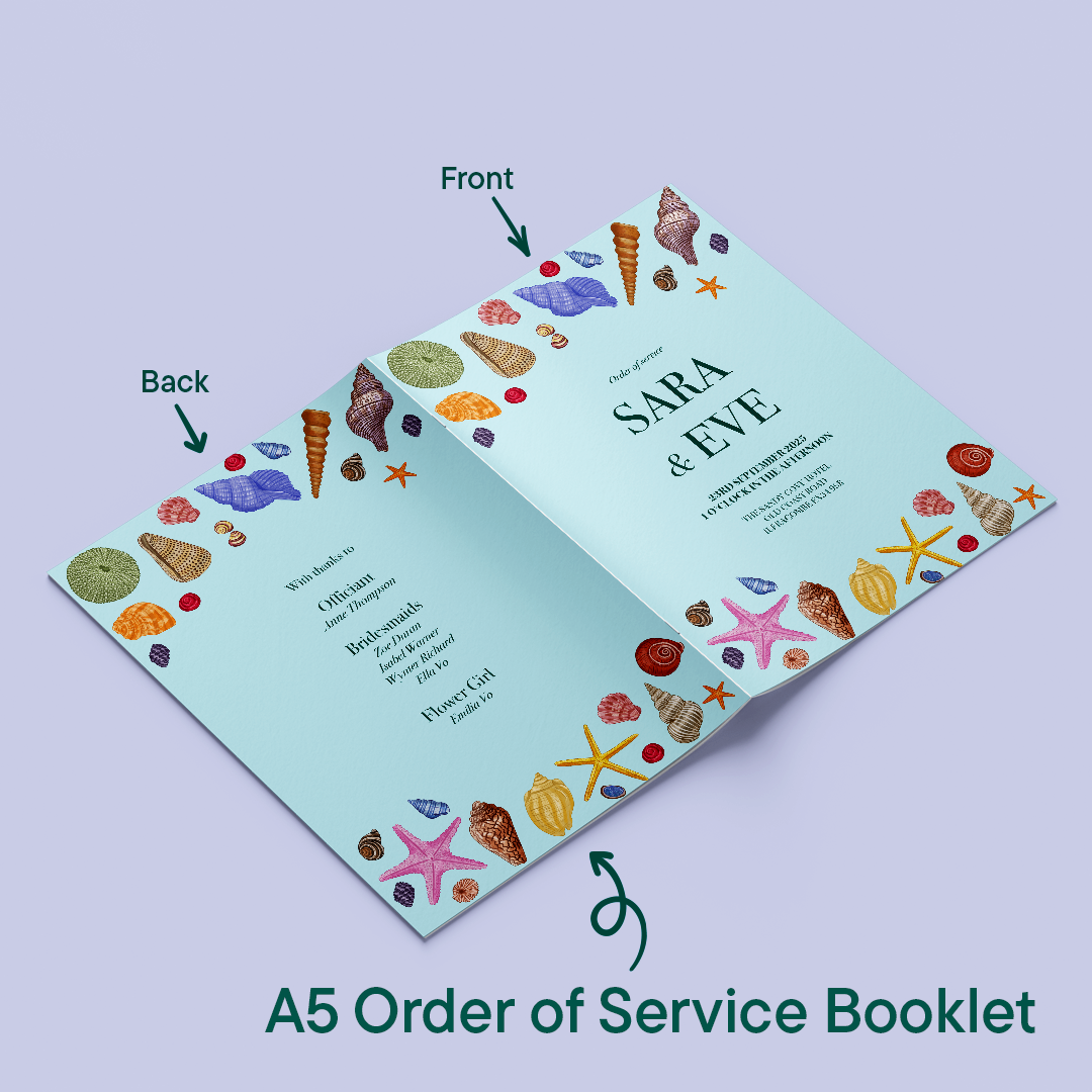 Seashells Wedding Order of Service *Digital*