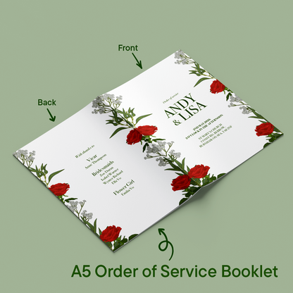 Red Roses Wedding Order of Service *Digital*
