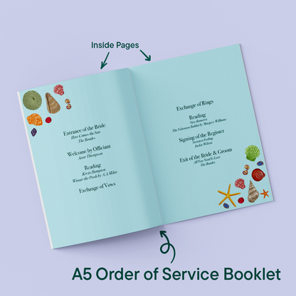 Seashells Wedding Order of Service *Digital*