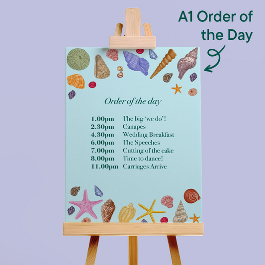 Seashells Wedding Order of the Day *Digital*