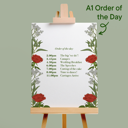 Red Roses Wedding Order of the Day *Digital*