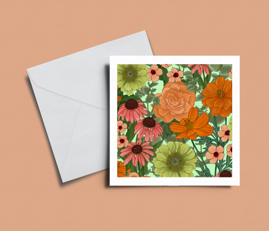 'Peach Florals' Card