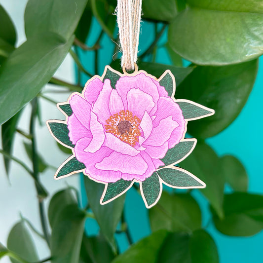 Peony Wooden Hanging Decoration