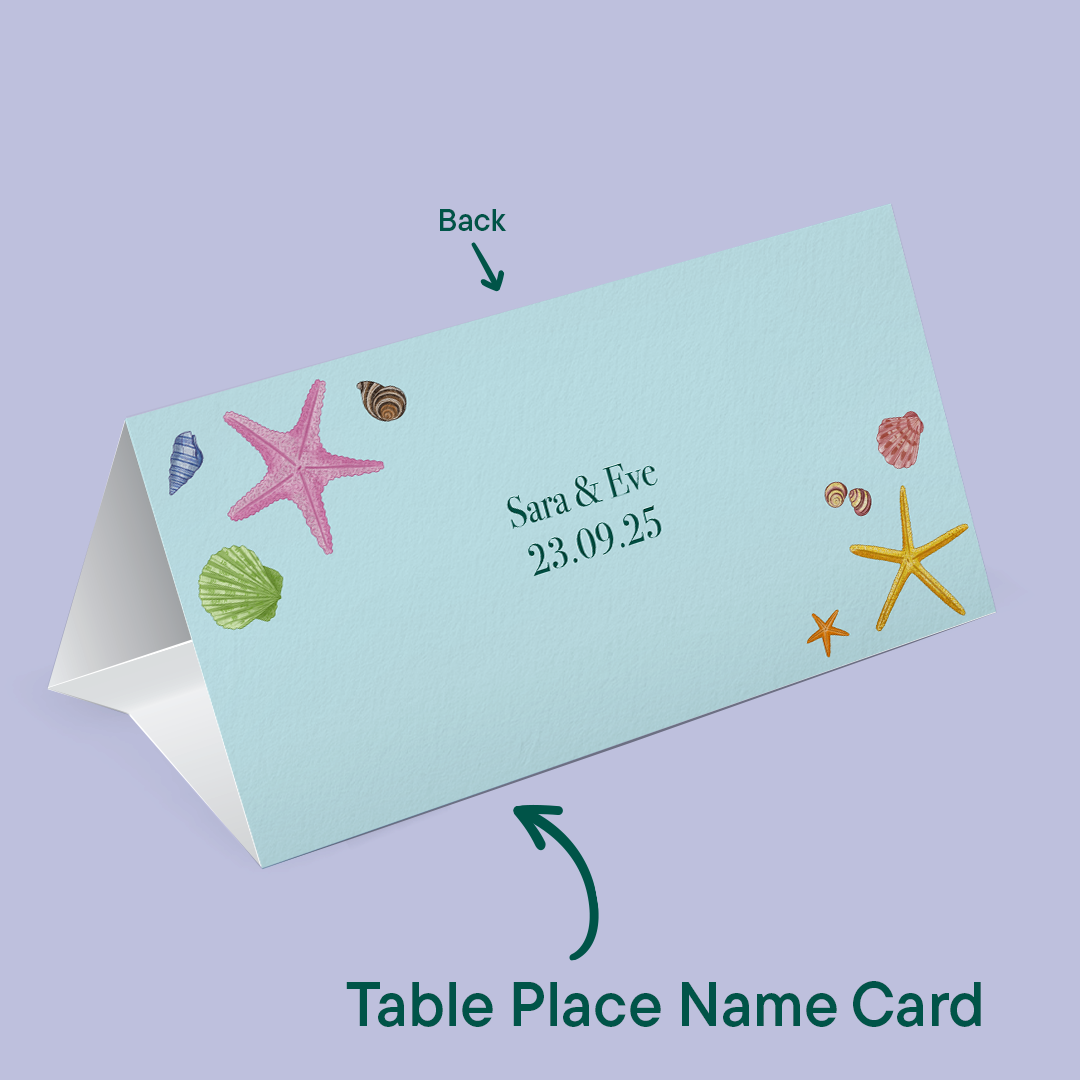 Seashell Wedding Place Card *Digital*