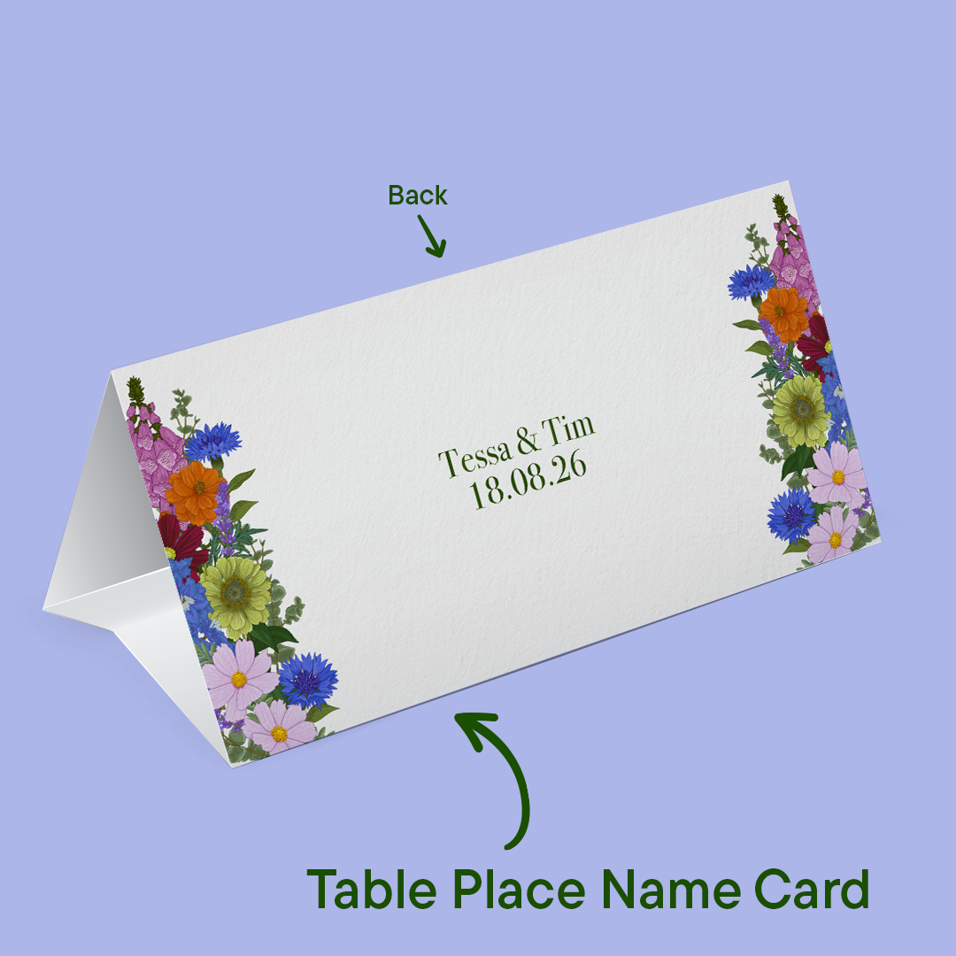 Bright Blooms Wedding Place Card *Digital*