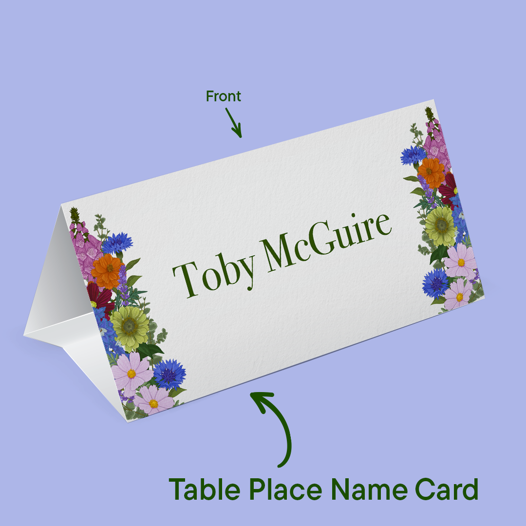 Bright Blooms Wedding Place Card *Digital*
