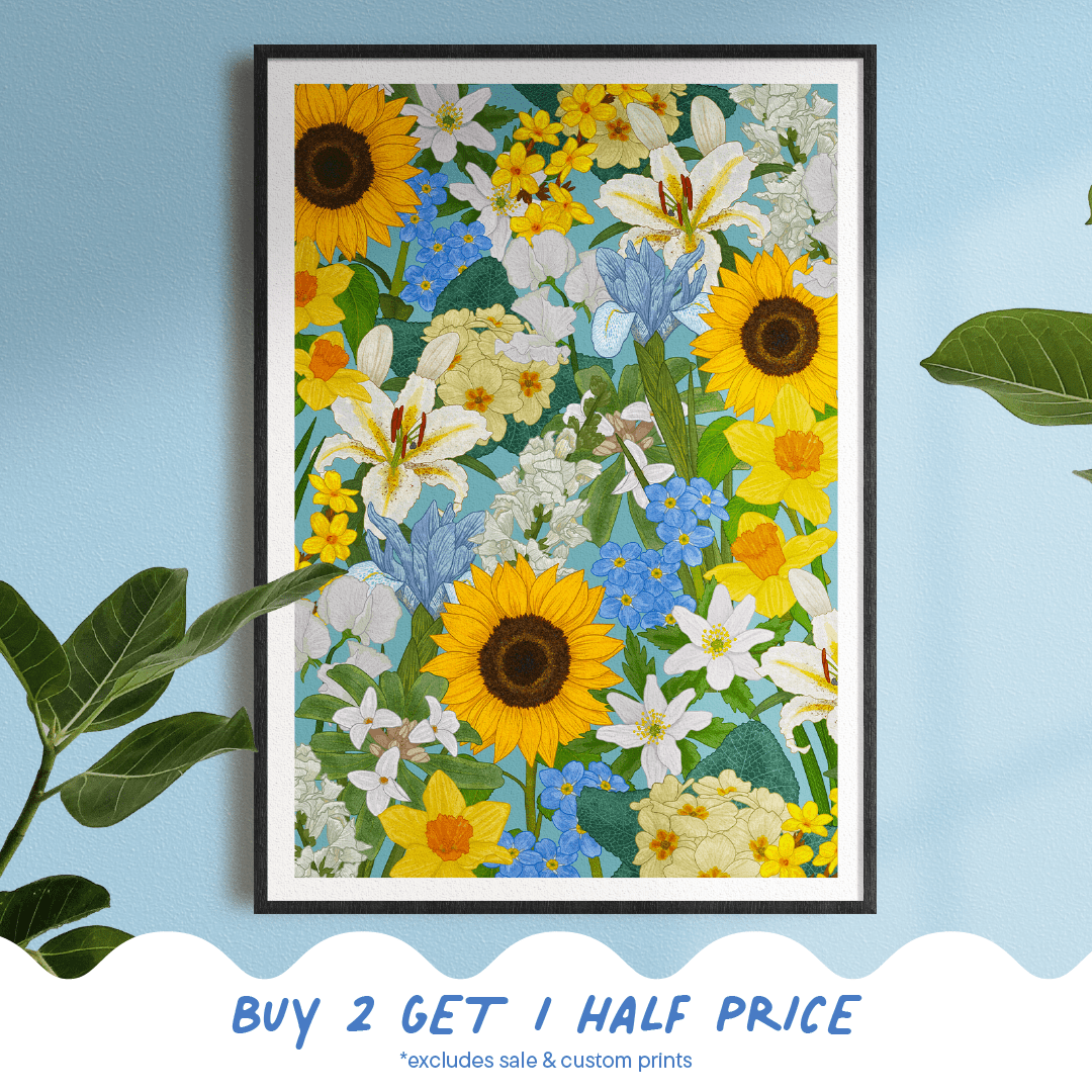 'Golden Blooms' Print