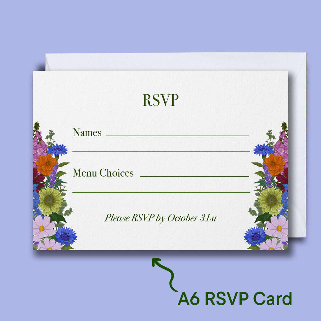 Bright Blooms Wedding RSVP Card *Digital*