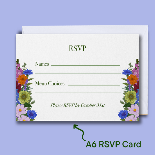 Bright Blooms Wedding RSVP Card *Digital*