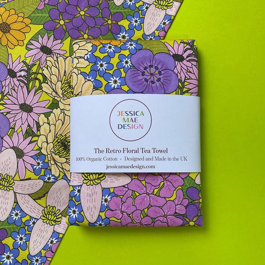 The Retro Floral Tea Towel