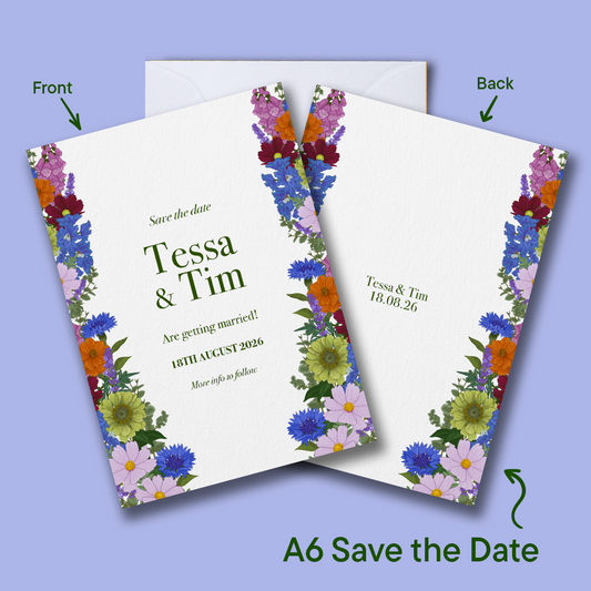 Bright Blooms Wedding Save the Date *Digital*